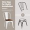White Elm Metal Dining Chair Set 4pcs Stackable Ergonomic Kitchen Cafe Seats